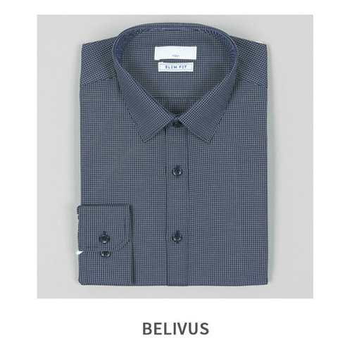 빌리버스 체크 네이비 슬림핏 네이비 셔츠 BKST020 남자셔츠 와이셔츠