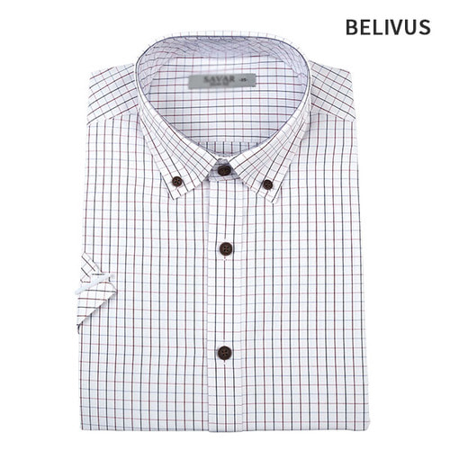 빌리버스 남자셔츠 BSV003 체크 와이셔츠 남자정장셔츠 반팔셔츠