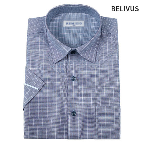 빌리버스 남자셔츠 BSV006 체크 와이셔츠 남자정장셔츠 반팔셔츠